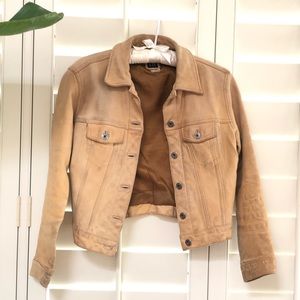 Vintage 90s GAP Leather Jacket xs tan